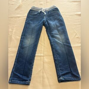 Cat & Jack Dark Blue Wash Relaxed Jeans with Elastic Waistband‎ Straight Leg